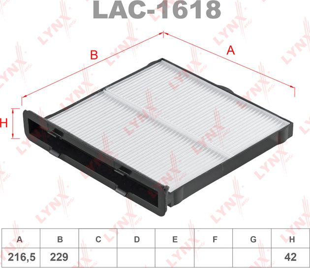 Салонный фильтр LYNXauto. Артикул LAC-1618