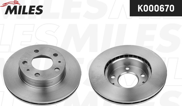 Тормозной диск Miles передний для Citroen Jumper II 2006-2026. Артикул K000670