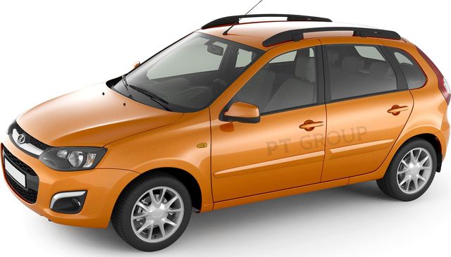 Рейлинги продольные PT Group Комфорт для Lada Kalina хэтчбек 2004-2018 Черный муар. Артикул 01190602