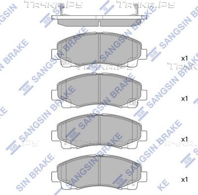 Тормозные колодки Sangsin Hi-Q. Артикул SP1470
