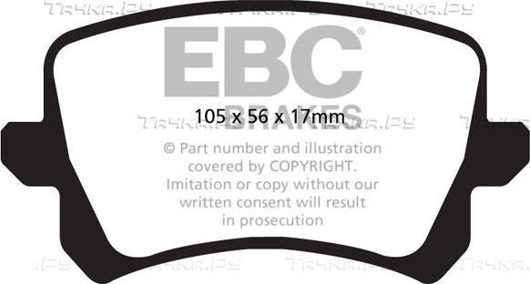 Тормозные колодки EBC Brakes задние для Volkswagen Sharan II 2010-2026. Артикул DPX2004