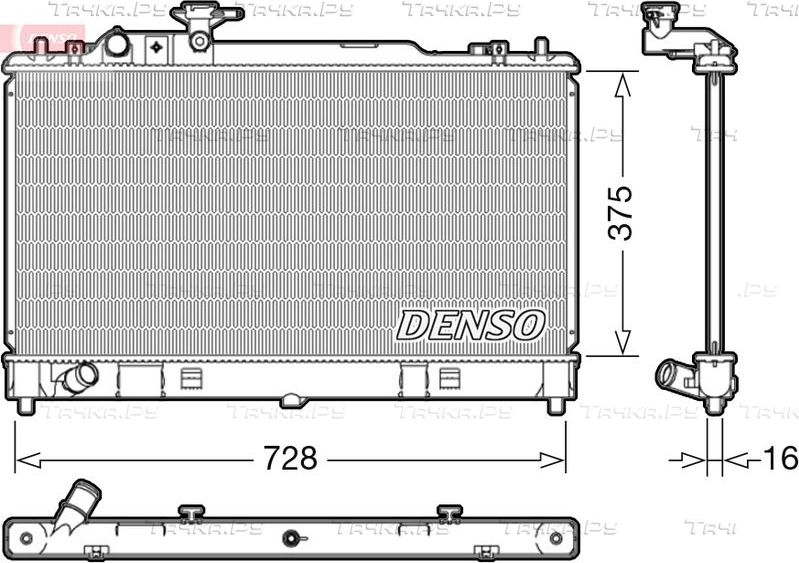 Радиатор охлаждения двигателя Denso. Артикул DRM44033