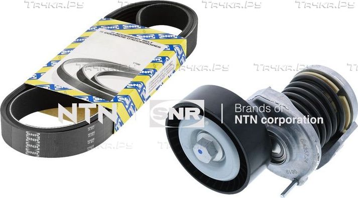 Приводной ремень поликлиновой с роликами (комплект) NTN / SNR для Volkswagen Jetta VI 2010-2019. Артикул KA857.52