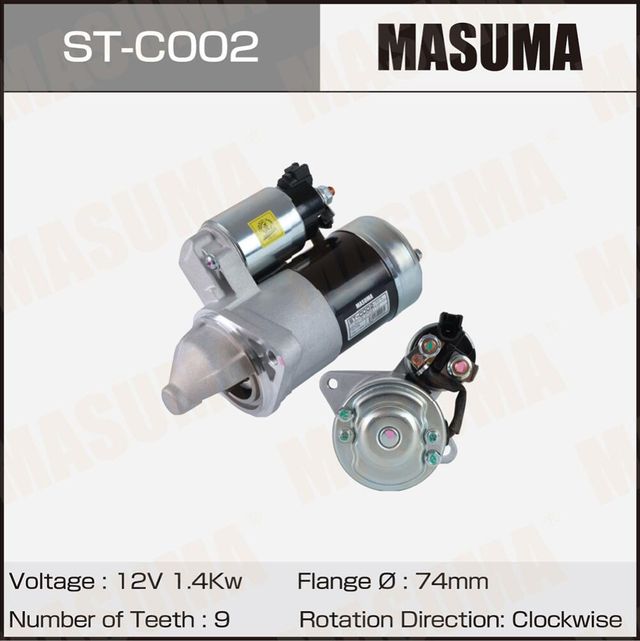 Стартер MASUMA, GREAT WALL / JL4G18 (12V/1.4KW). Артикул STC002