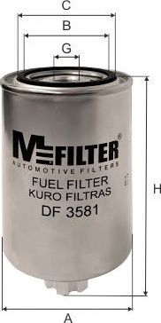 Топливный фильтр MFilter для Fiat 124 I 1973-1975. Артикул DF 3581