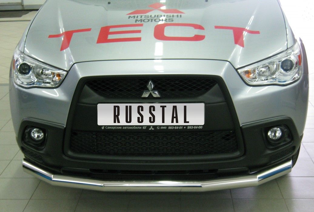 Защита RusStal переднего бампера d63 (5 секций) для Mitsubishi ASX 2010-2012. Артикул MAZ-000720