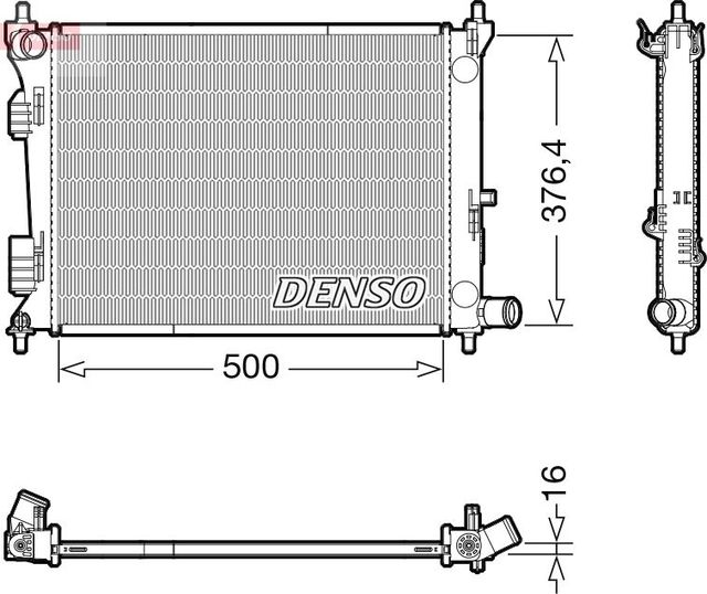 Радиатор охлаждения двигателя Denso. Артикул DRM41017