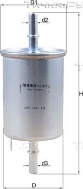 Топливный фильтр Mahle для Daewoo Kalos 2002-2007. Артикул KL 470