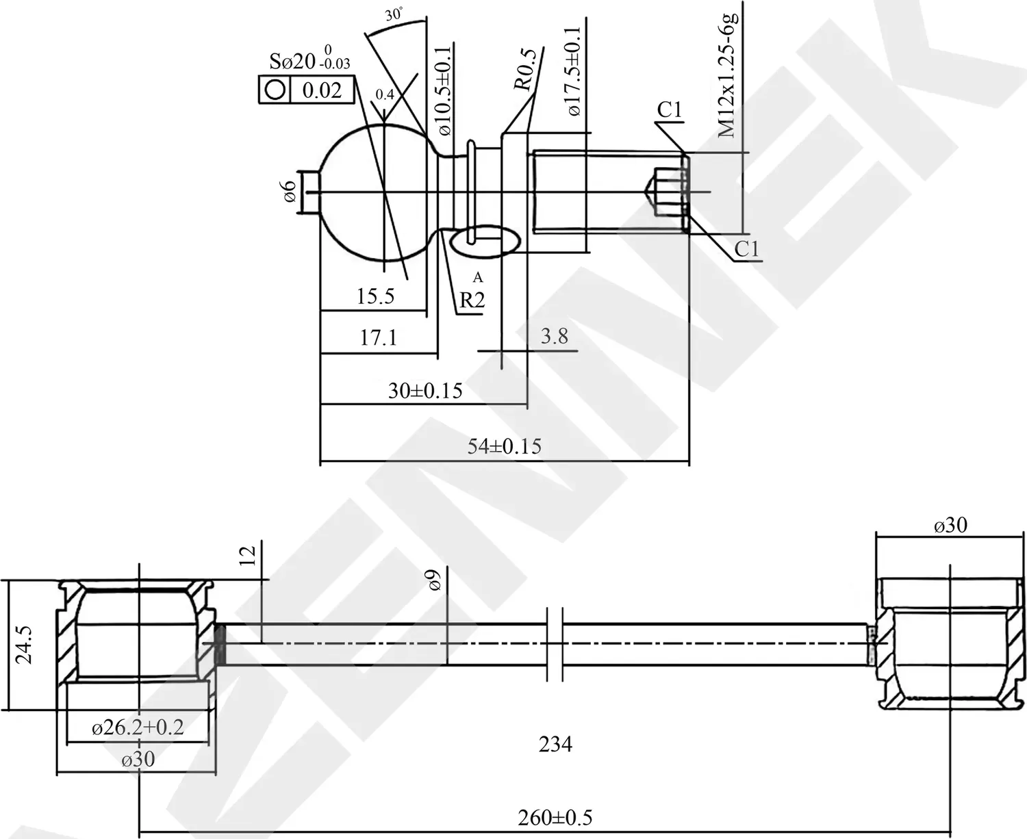 Тяга стабилизатора передняя левая/правая TOYOTA CAMRY 01-06, HIGHLANDER 00-07 (Zennek). Артикул DST0110