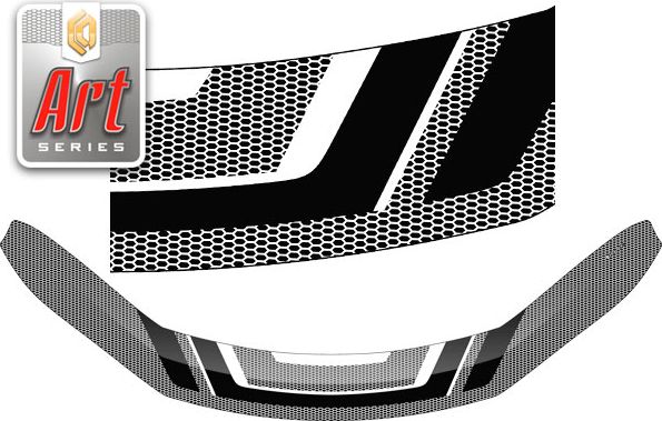 Дефлектор СА Пластик для капота (Серия Art белая) Toyota Fortuner 2015-2026. Артикул 2010011413179