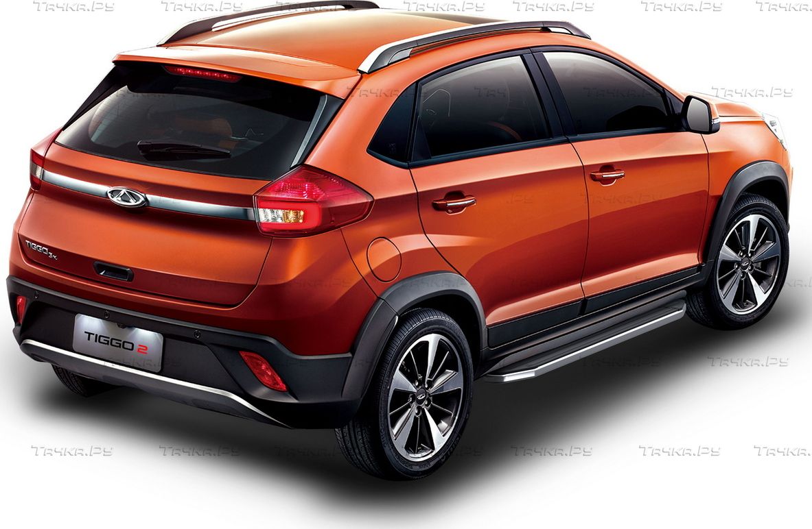 Пороги алюминиевые Rival Premium для Chery Tiggo 2 2017-2020. Артикул A173ALP.0904.1
