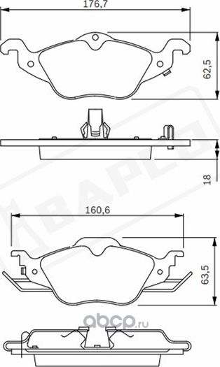 Колодки тормозные дисковые пер. GM ASTRA G(F69_)(F67)(F35_)(F70), ZAFI (Bapco) Bapco. Артикул BP0183