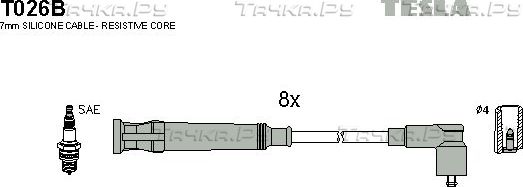 Высоковольтные провода (провода зажигания) (комплект) Tesla. Артикул T026B