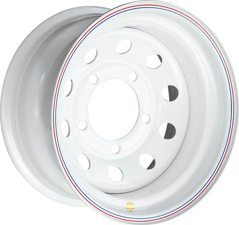 Колёсный диск OFF-ROAD Wheels усиленный стальной белый 5x165,1 8xR16 d125 E-24 для Land Rover Defender. Артикул 1680-56525WH-24