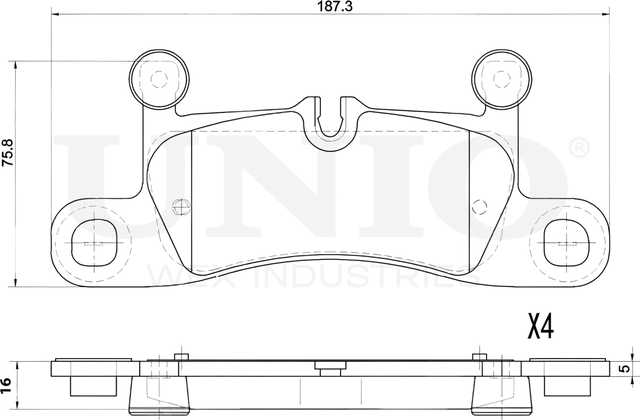 Колодки тормозные дисковые, комплект (Unio). Артикул BRP-20292