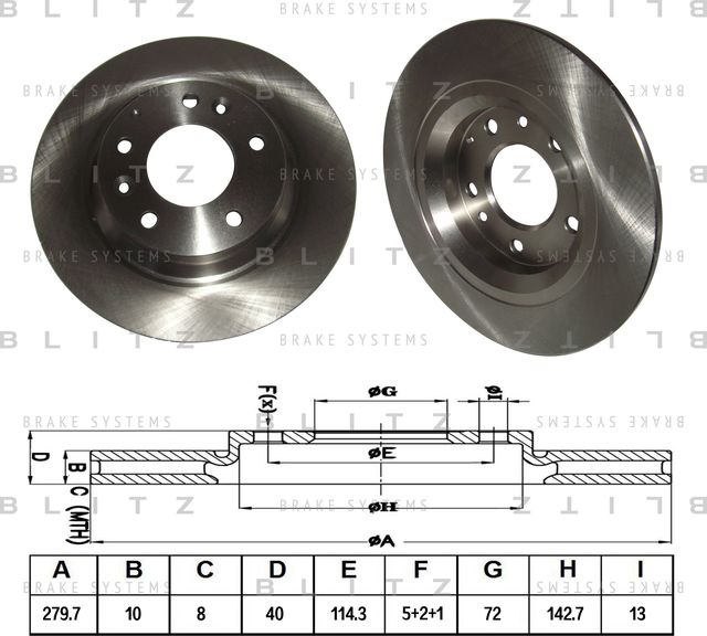 Диск тормозной MAZDA 323/626 99- задн. (Blitz). Артикул BS0192