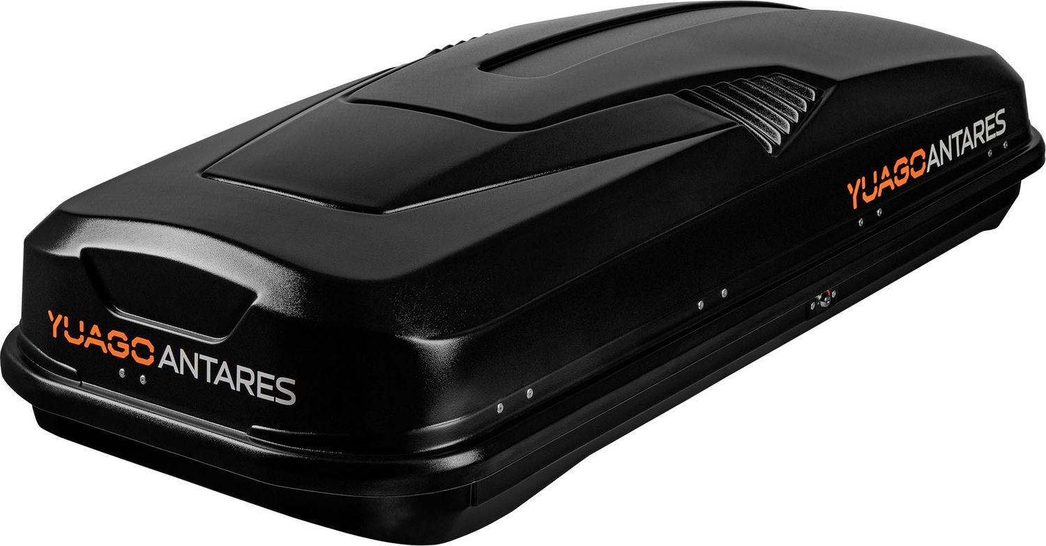 Автомобильный бокс Yuago Antares двусторонний (тиснение) (EuroLock) черный (580 л, 217х85х48 см). Артикул 2000000019918