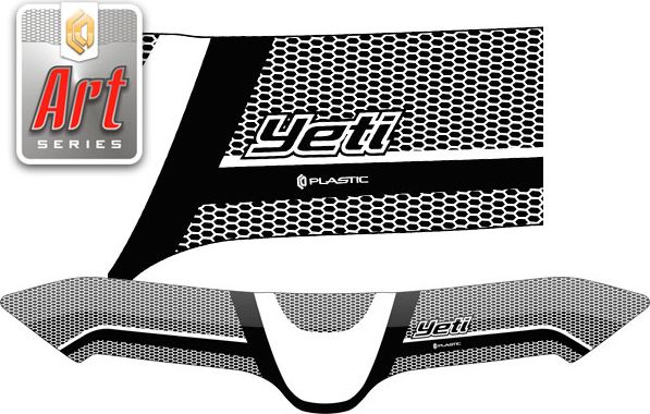 Дефлектор СА Пластик для капота (Серия Art серебро) Skoda Yeti 2013-2026. Артикул 2010012709981