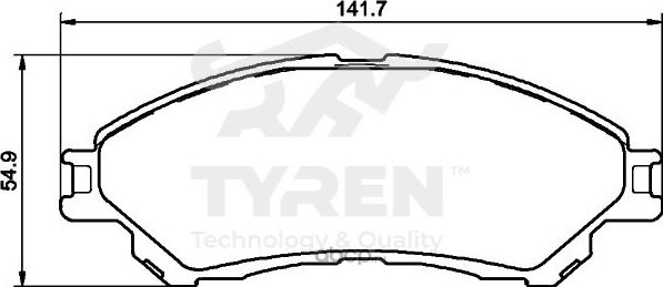 Колодки тормозные дисковые | перед | (Tyren). Артикул TYR1220731
