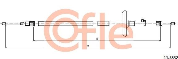 Трос ручника (тросик ручного тормоза) Cofle задний правый/левый для Chevrolet Cruze I 2009-2015. Артикул 92.11.5832