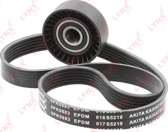 Приводной ремень поликлиновой с роликами (комплект) LYNXauto. Артикул PK-5031
