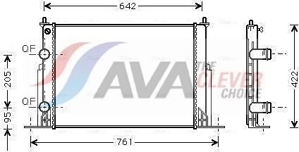 Радиатор охлаждения двигателя AVA для Fiat Stilo 2001-2008. Артикул FTA2244