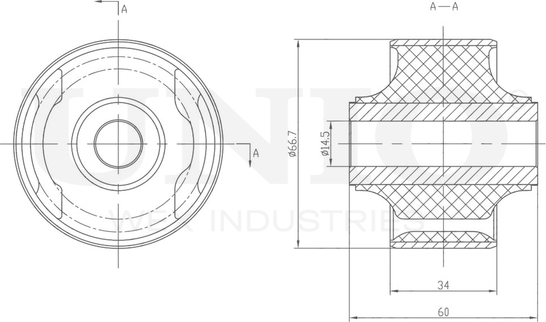 Сайлентблок рычага подвески (Unio). Артикул RMP-20167