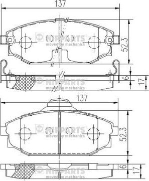 Тормозные колодки Nipparts передние для Hyundai Galloper I 1991-1998. Артикул J3600523