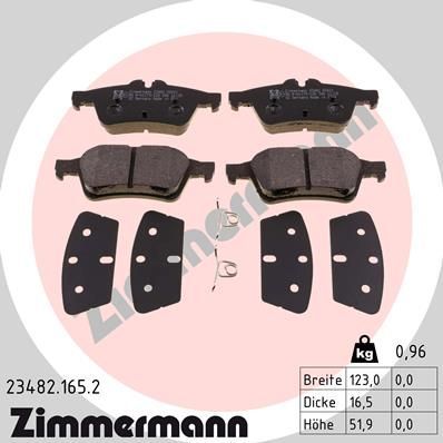 Тормозные колодки Zimmermann. Артикул 23482.165.2