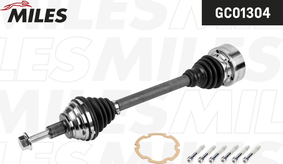 Привод в сборе VW GOLF V/TOURAN 1.9TDI 03-10 лев. +ABS (Miles) Miles. Артикул GC01304