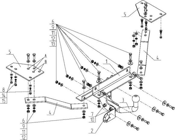 Фаркоп AvtoS для Volvo V50 универсал 2004-2012. Артикул VL 04