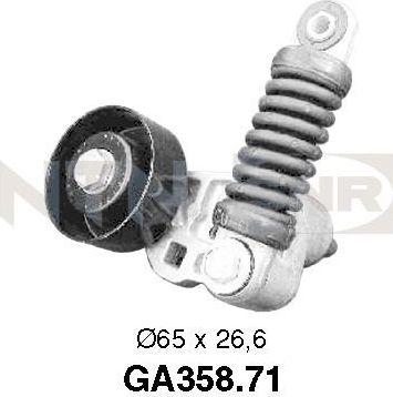 Натяжной ролик (натяжитель) приводного поликлинового ремня NTN / SNR для Nissan Micra K11 2002-2003. Артикул GA358.71