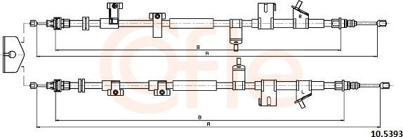 Трос ручника (тросик ручного тормоза) Cofle. Артикул 92.10.5393