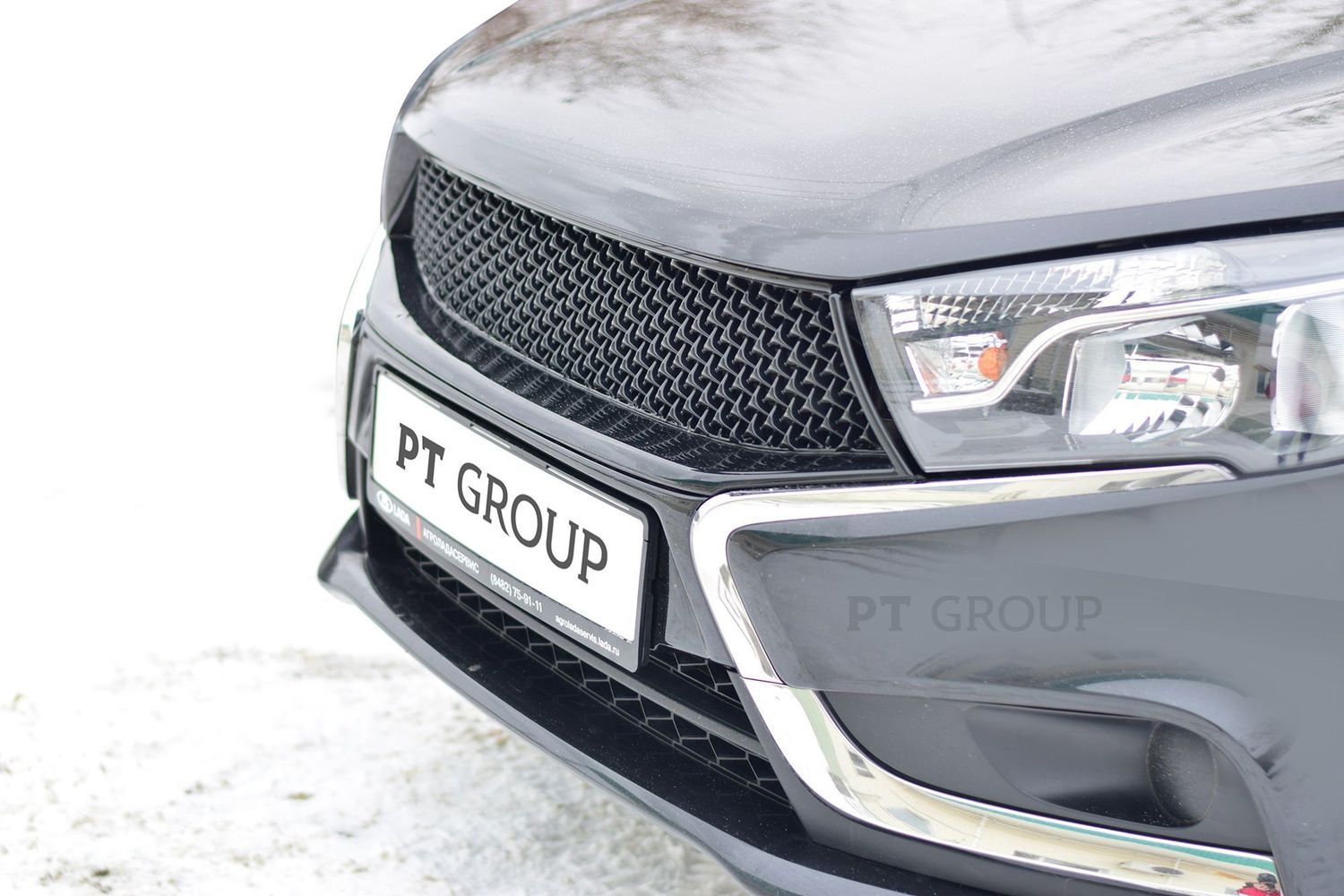 Защитная решетка радиатора PT Group (ABS) для Lada Vesta, Vesta SW Cross (Classic/Comfort) 2015-2026. Артикул 01430501