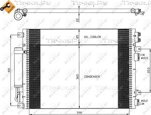 Радиатор кондиционера (конденсатор) NRF (алюминий). Артикул 35626