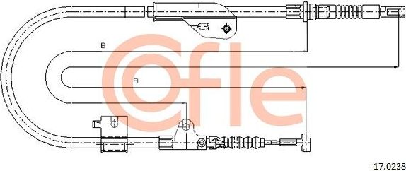 Трос ручника (тросик ручного тормоза) Cofle задний левый для Nissan Primera P11 1996-2002. Артикул 92.17.0238