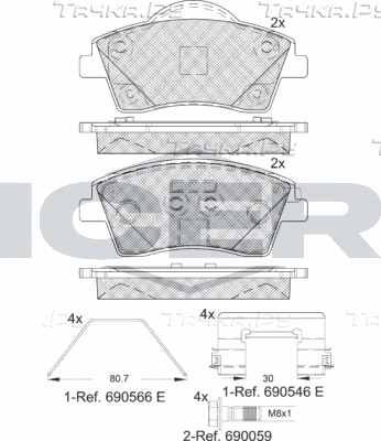 Тормозные колодки Icer. Артикул 182329