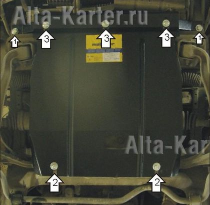 Защита Мотодор для картера, дифференциала Suzuki Grand Vitara II 1997-2005. Артикул 02413