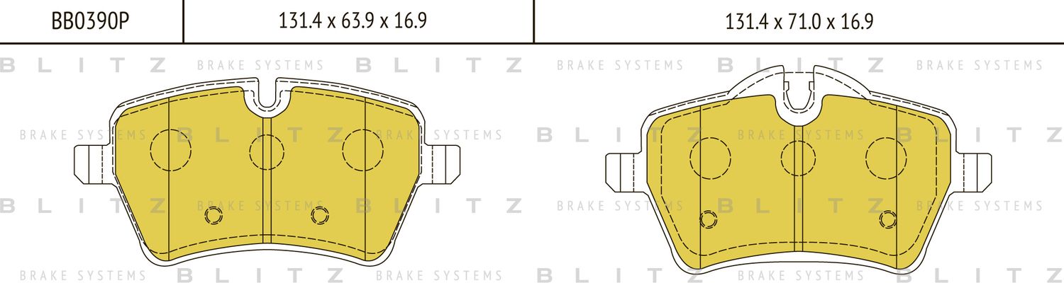 Колодки тормозные MINI COOPER 06- перед. (Blitz). Артикул BB0390P