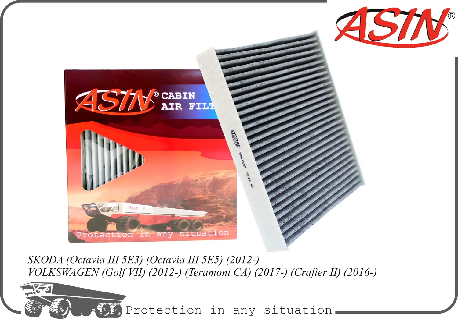 Фильтр салонный (угольный) (Asin). Артикул ASINFC2723C