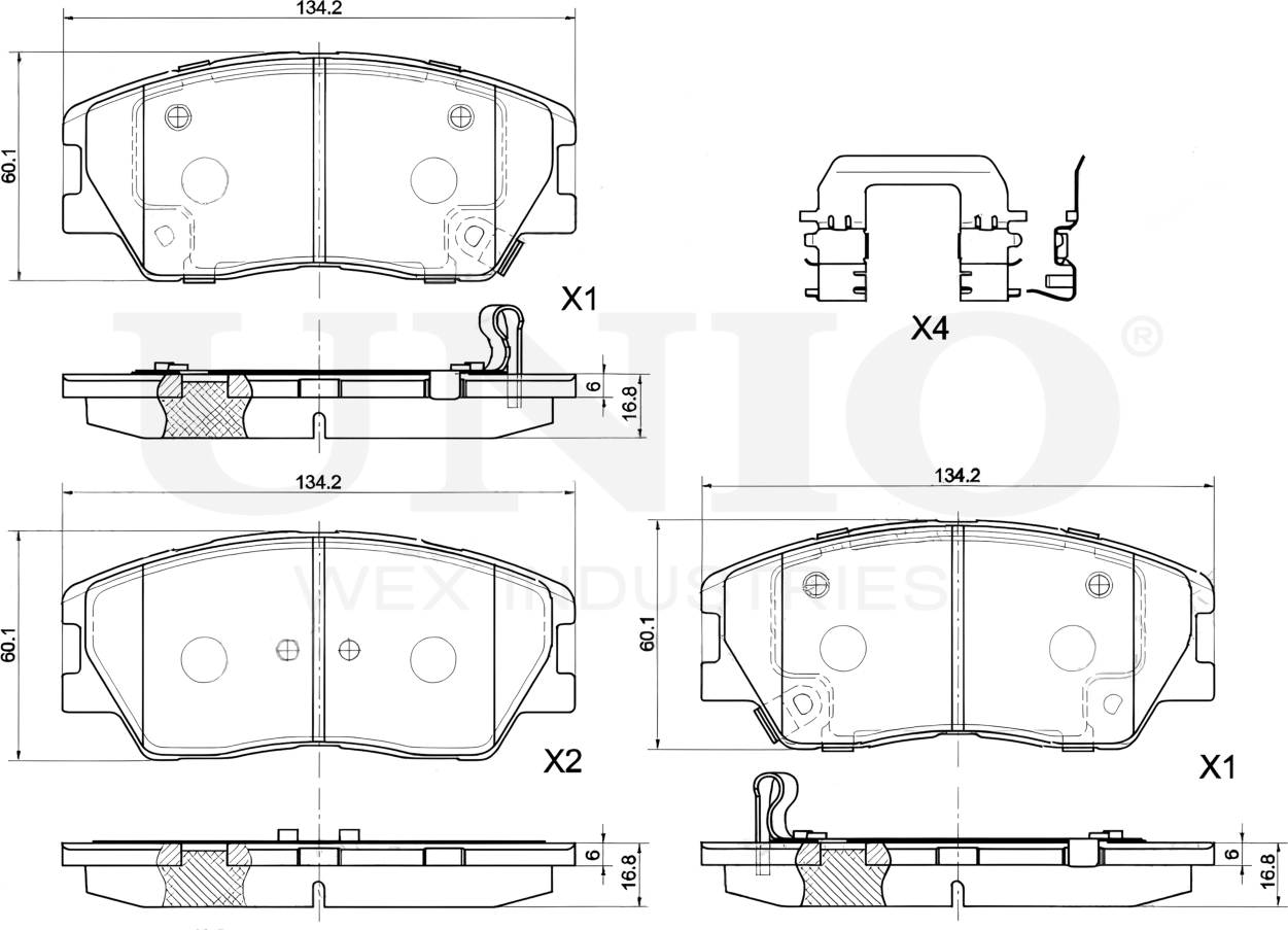 Колодки тормозные дисковые, комплект (Unio). Артикул BRP-20130