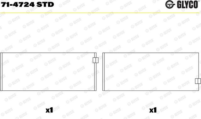 Вкладыши шатунные Glyco для Mercedes-Benz SLK-Класс III (R172) 2012-2016. Артикул 71-4724 STD
