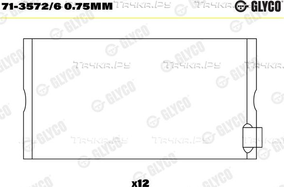 Вкладыши шатунные Glyco. Артикул 71-3572/6 0.75mm