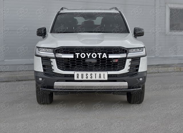 Защита RusStal переднего бампера d63 секции для Toyota Land Cruiser 300 GR Sport 2021-2026 Черная. Артикул TLCZ-003963CH
