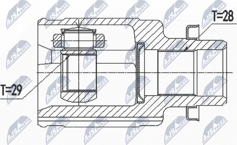 Шрус внутренний (граната) NTY. Артикул NPW-SU-036