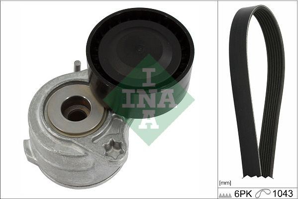 Приводной ремень поликлиновой с роликами (комплект) Ina для Opel Corsa F 2019-2026. Артикул 529 0419 10