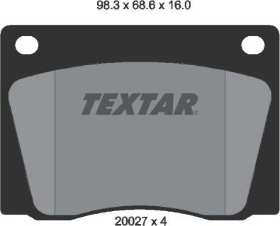 Тормозные колодки Textar передние для Aston Martin Virage I 1988-2000. Артикул 2002701