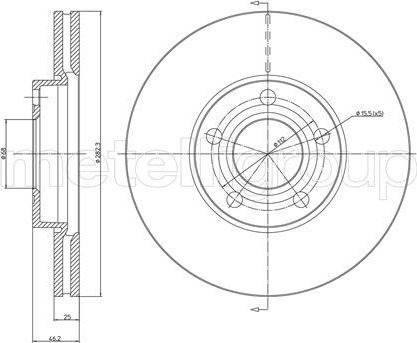 Тормозной диск Trusting передний для Volkswagen Passat B5 1996-2005. Артикул DF471