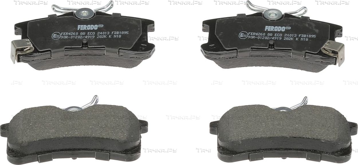 Тормозные колодки Ferodo Premier Eco Friction задние для Toyota Avensis I 1999-2003. Артикул FDB1895