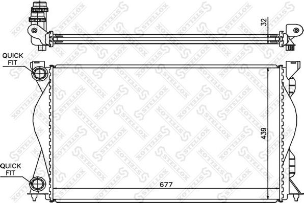 Радиатор охлаждения двигателя Stellox. Артикул 10-25509-SX